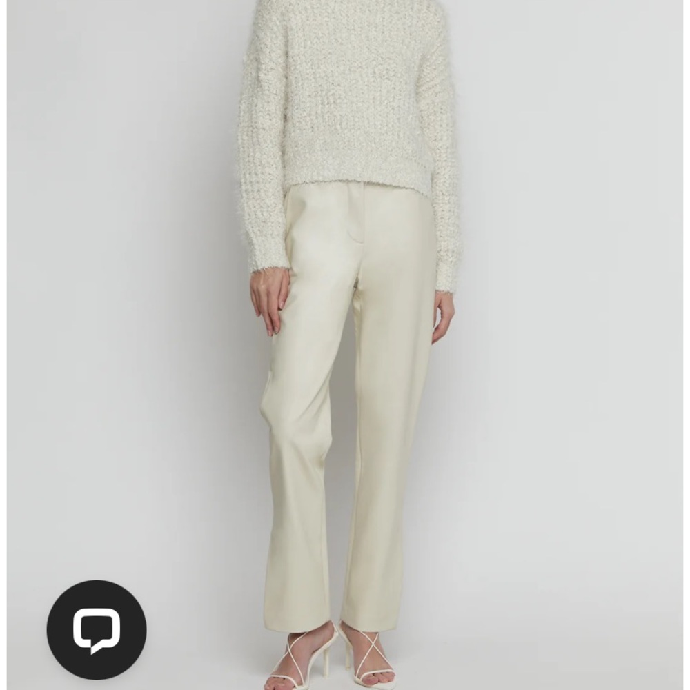 NWT Oat + Fort VEGAN LEATHER PANT WITH SIDE SLIT